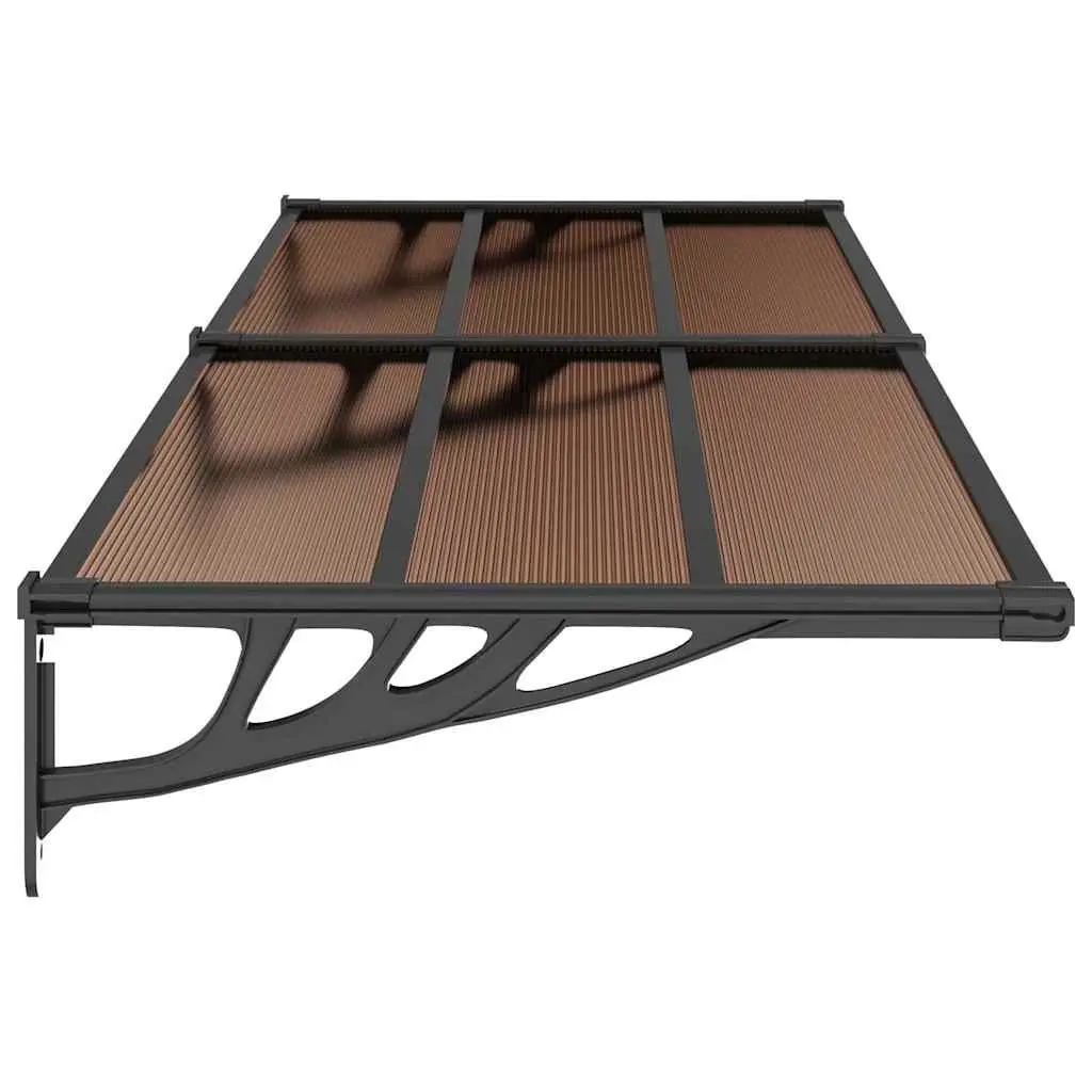 Door Canopy 239x90cm Polycarbonate Black Weather Protection Shelter