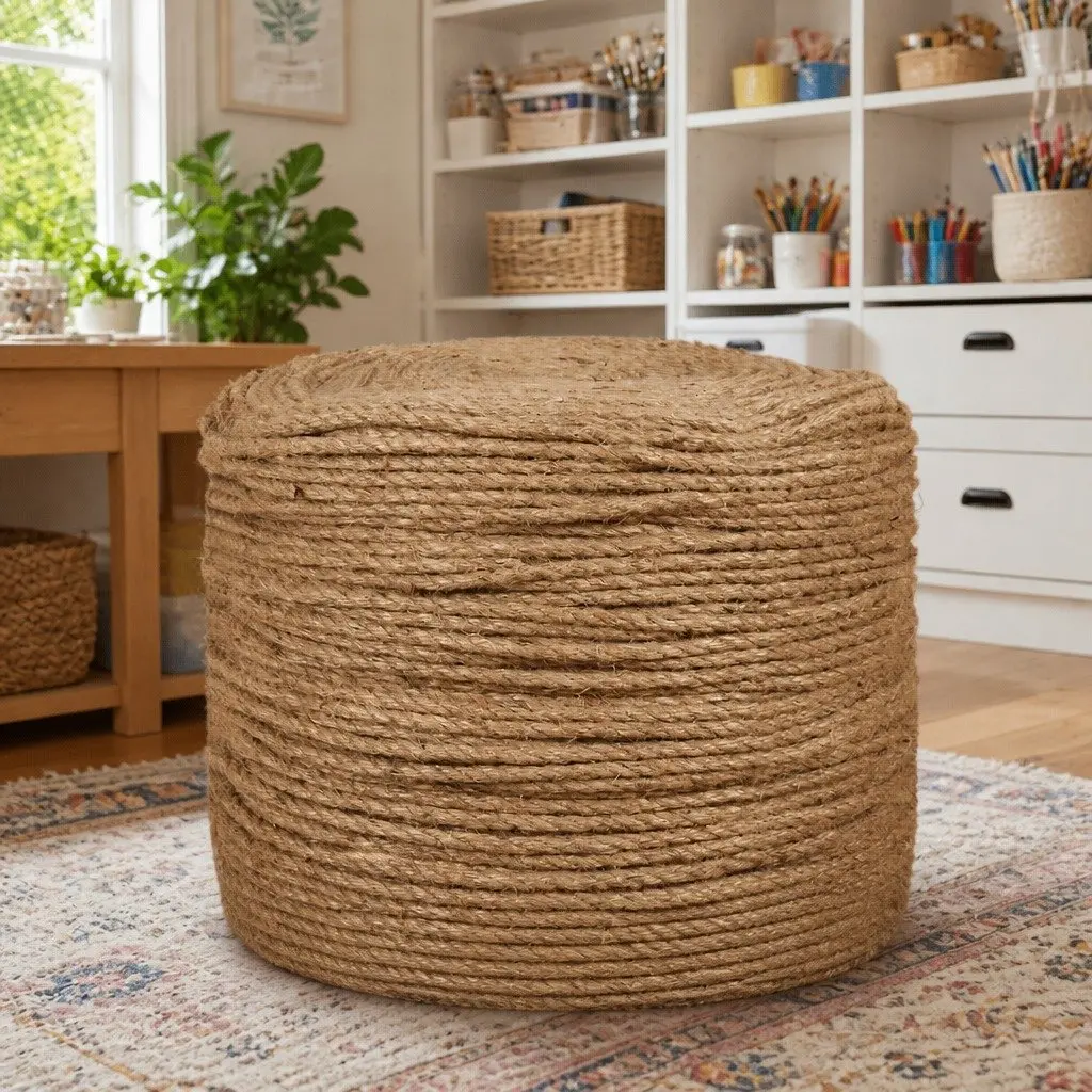 Jute Rope 50m Long 6mm Thick Natural Twine for Craft Garden Bundling Wrapping