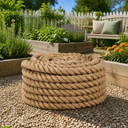 Jute Rope 25m Long 30mm Thick Natural Braided Twine Craft Garden Decoration