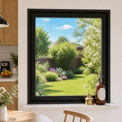 Magnetic Insect Screen Window Fibreglass Mesh Anthracite 120x140cm Fly Mosquito