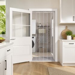 Enhance Your Space with Transparent PVC Door Curtain Strip 300mm x 2.6mm 10m Roll