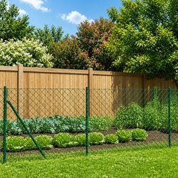 Chain Link Fence Green 0.8x25 m Durable Wire Mesh Barrier Enclosure Garden Yard
