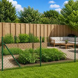 Green Chain Link Fence Panel 1x25m for Your Outdoor Space