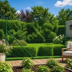 Green Chain Link Fence Panel