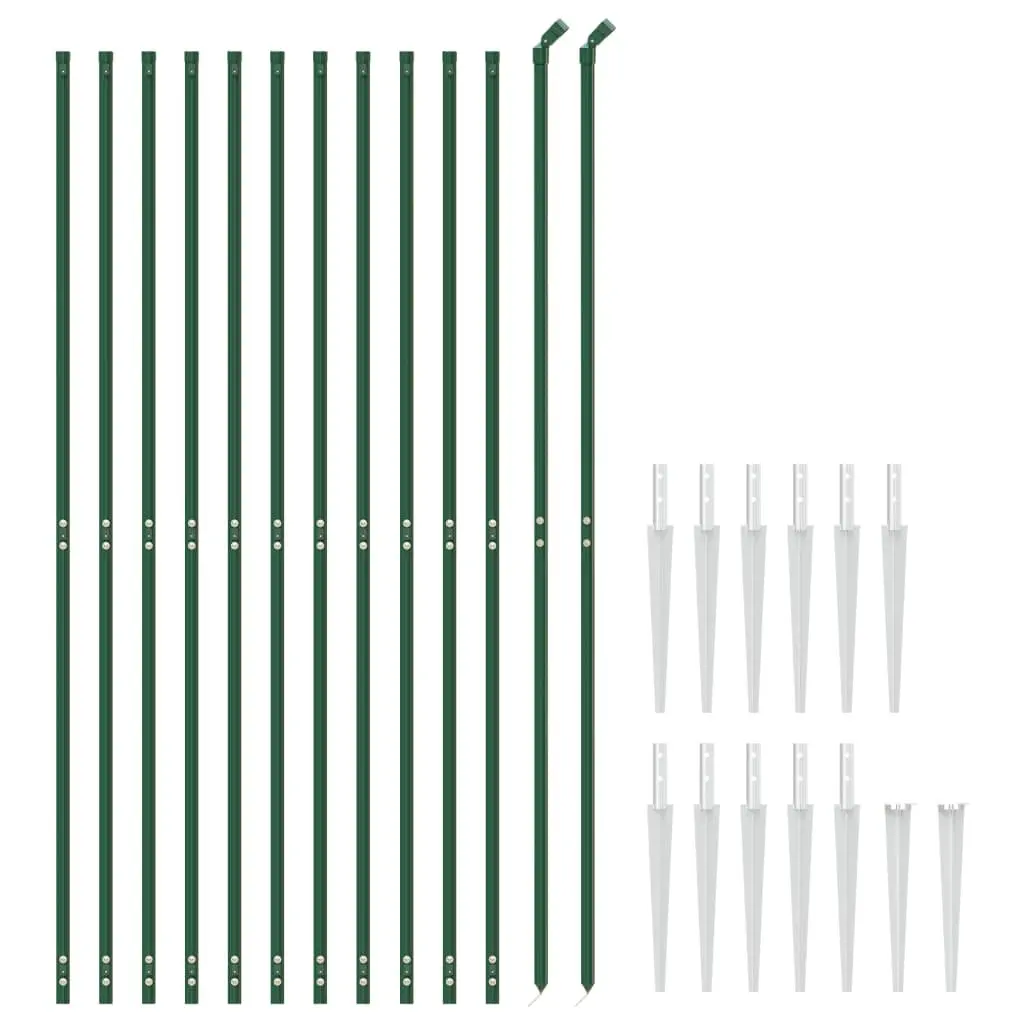 Wire Mesh Fence 1.4x25m Durable Steel Construction with Spike Anchors Green