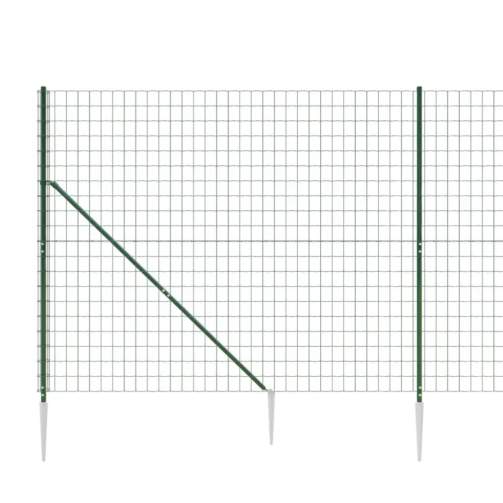 Wire Mesh Fence 1.4x25m Durable Steel Construction with Spike Anchors Green