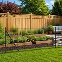Wire Mesh Fence Panel with Spike Anchors Anthracite Garden Barrier 1x25m
