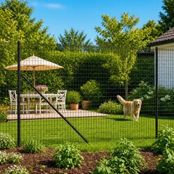 Wire Mesh Fence Spike Anchors Anthracite Garden Barrier 1.4m x 25m Panel
