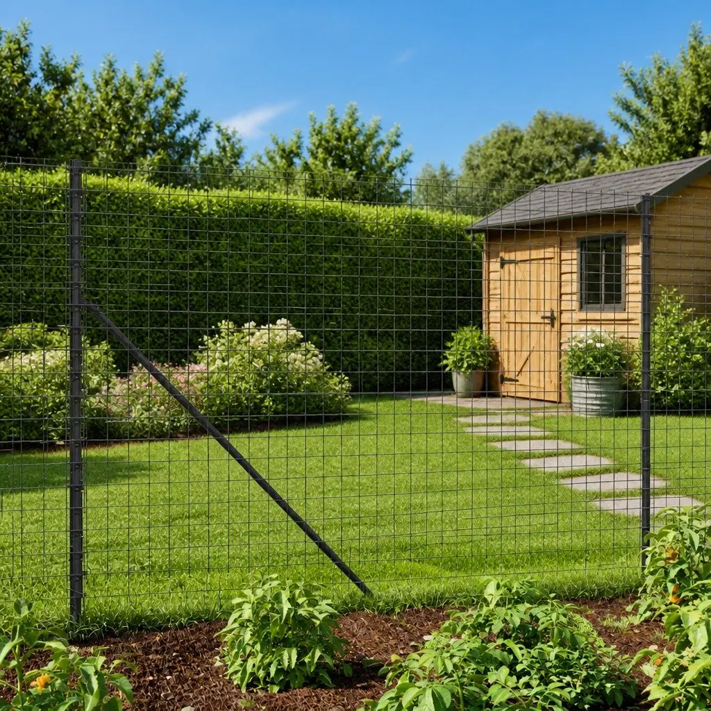 Wire Mesh Fence Panel 1.4x25m Durable Galvanised Steel with PVC Coating for Outdoor Garden Barrier