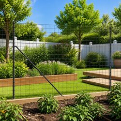 Wire Mesh Fence Panels with Spike Anchors Anthracite 1.6 x 25 m Garden Barrier