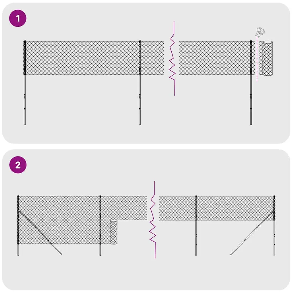 Wire Mesh Fence Panel with Flange Anthracite Grey Garden Barrier 1.6 x 25m
