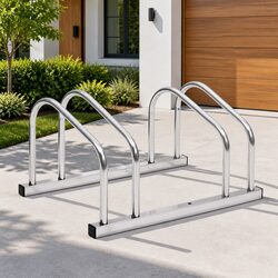 Space-Saving Bike Rack for Organising Two Bicycles