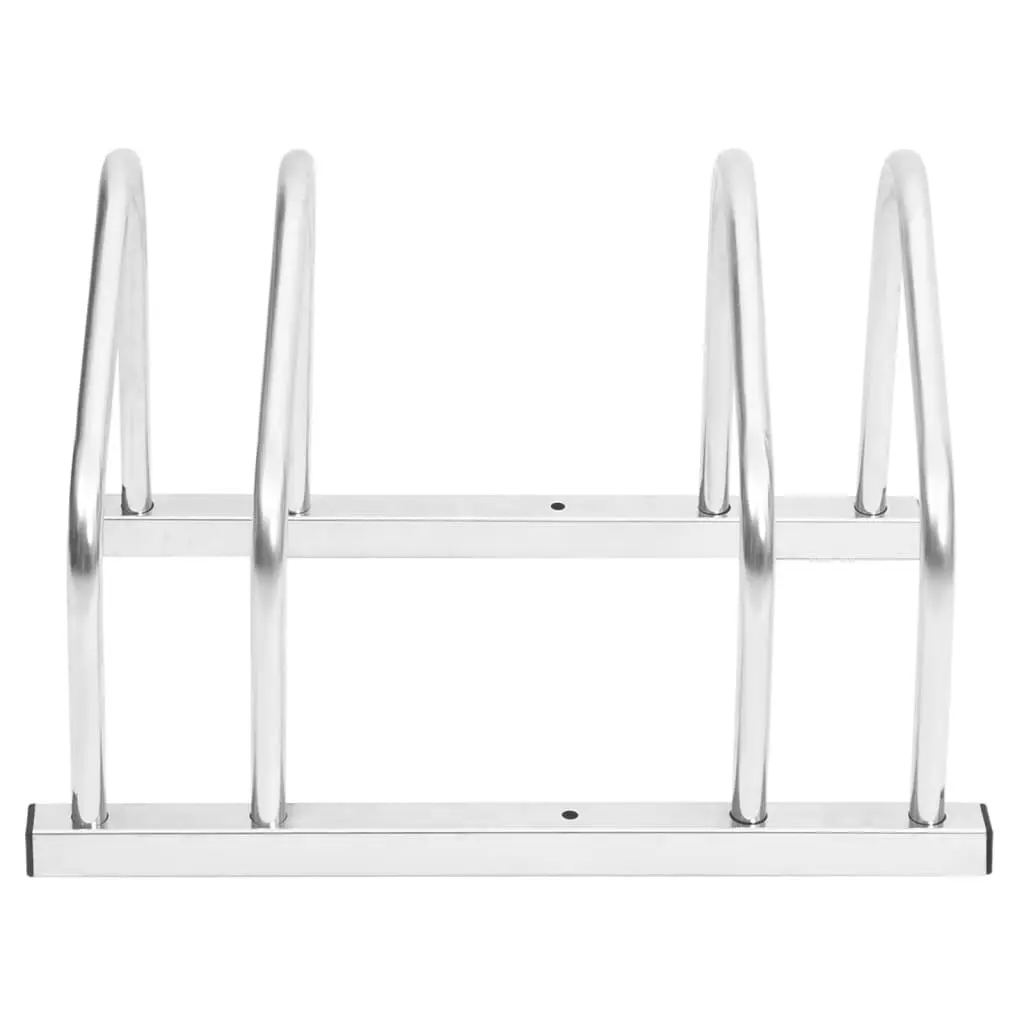 Bike Rack for 2 Bicycles Galvanised Steel Ground Storage Stand