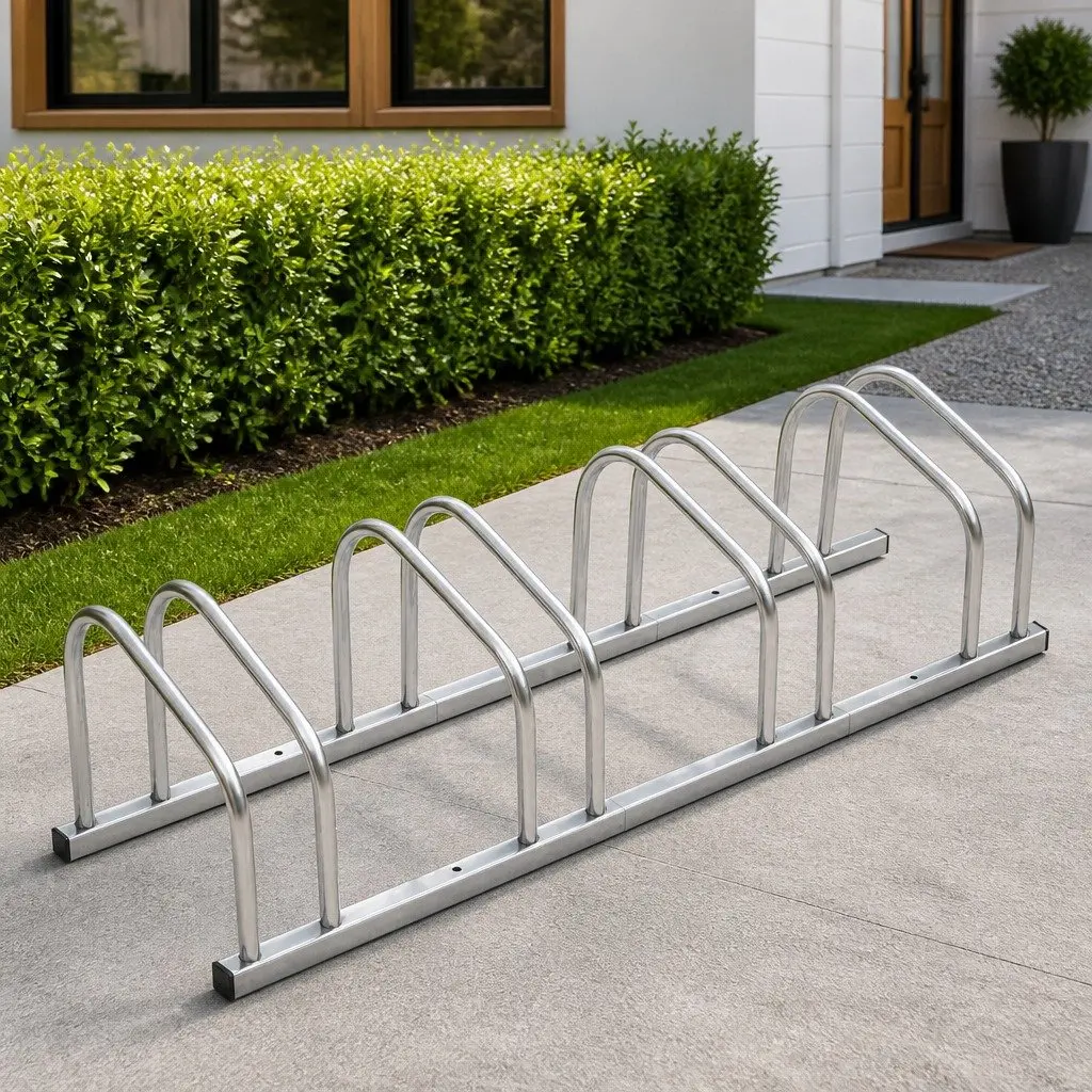 Bike Rack Steel Stand for 4 Bikes Outdoor Garage Garden Storage