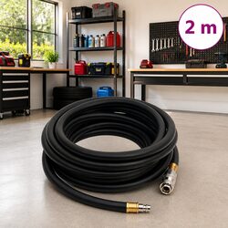 Hybrid Air Hose 2M Pneumatic Compressor Hose 3/8" BSPT Quick Coupler Black