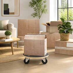 Round Furniture Dolly 38cm for Effortless Movement - Grey