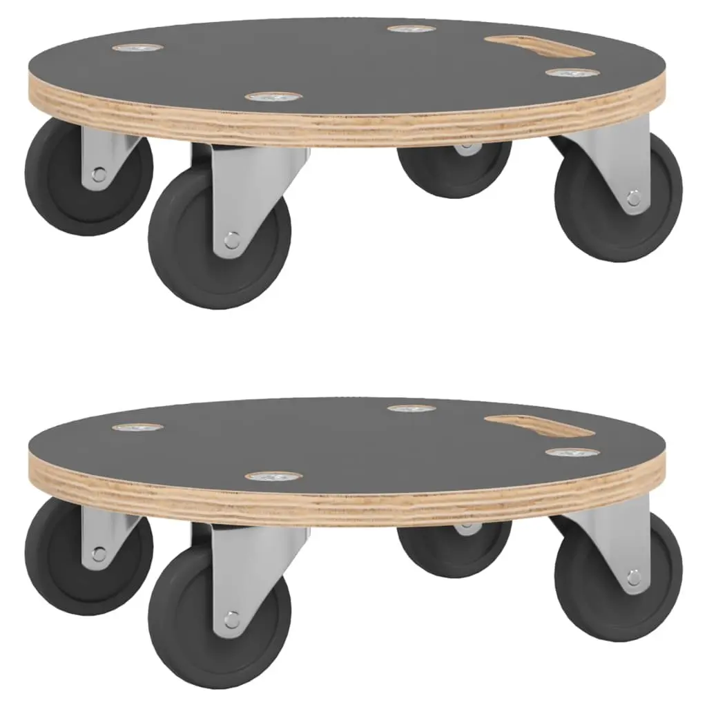 Round Transport Trolley 38cm Heavy Duty Castors Grey