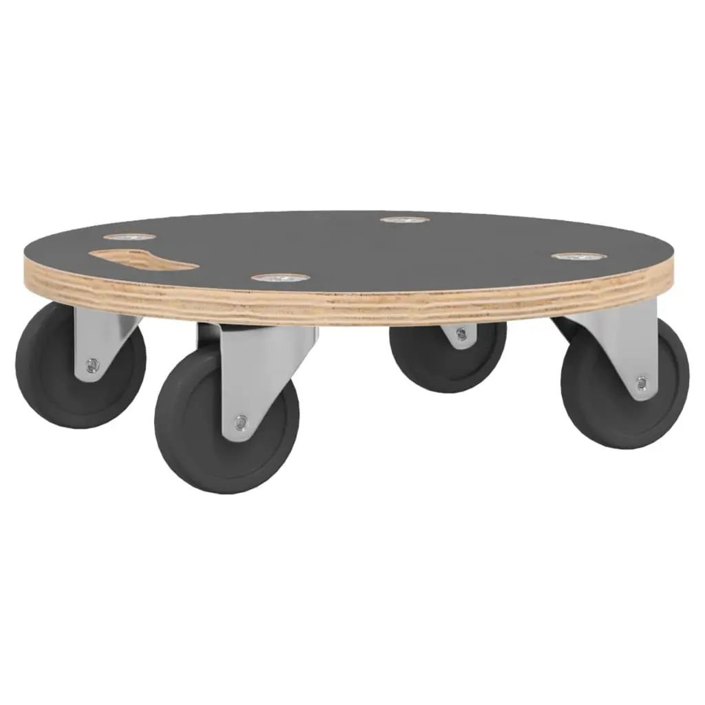 Round Transport Trolley 38cm Heavy Duty Castors Grey
