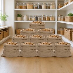 Versatile Jute Sacks for Home and Garden - Set of 10