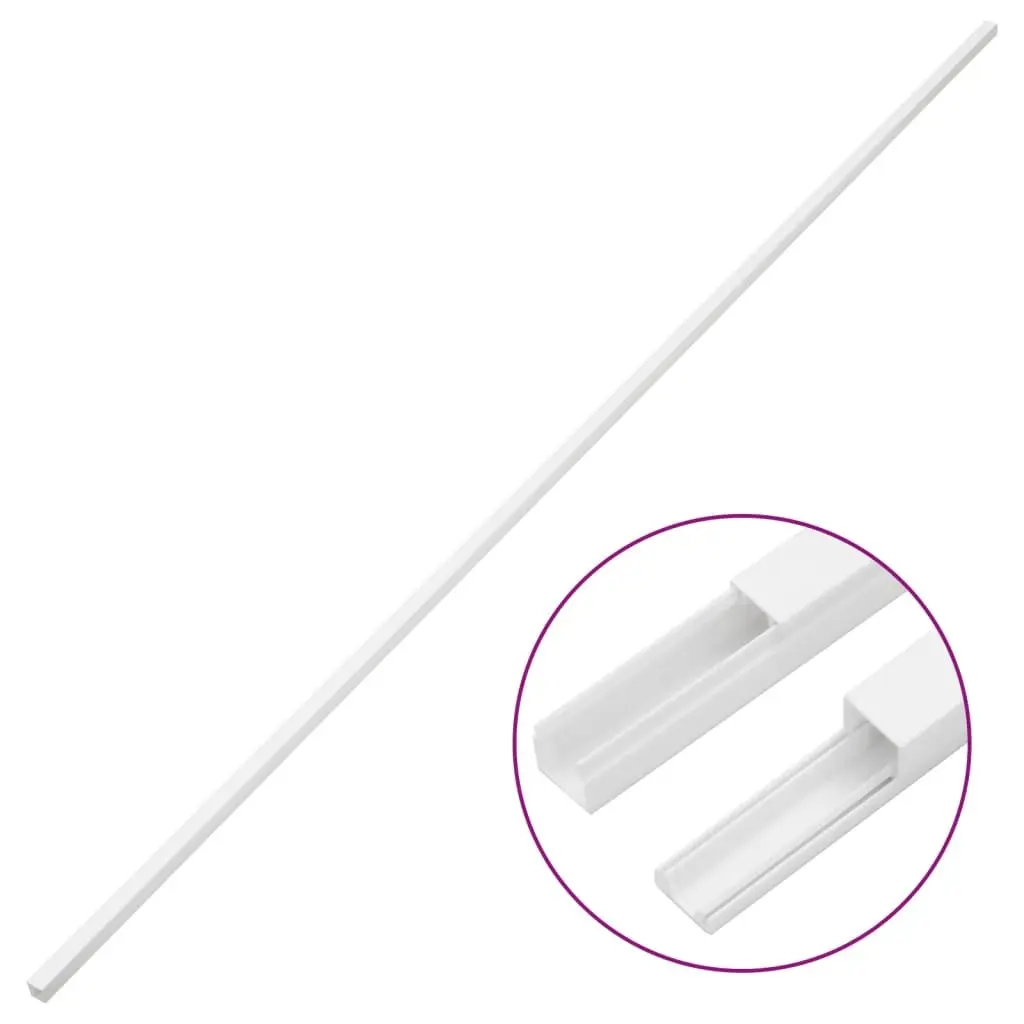 Cable Trunking 10x10mm 10m White PVC Wire Management Organiser Channels