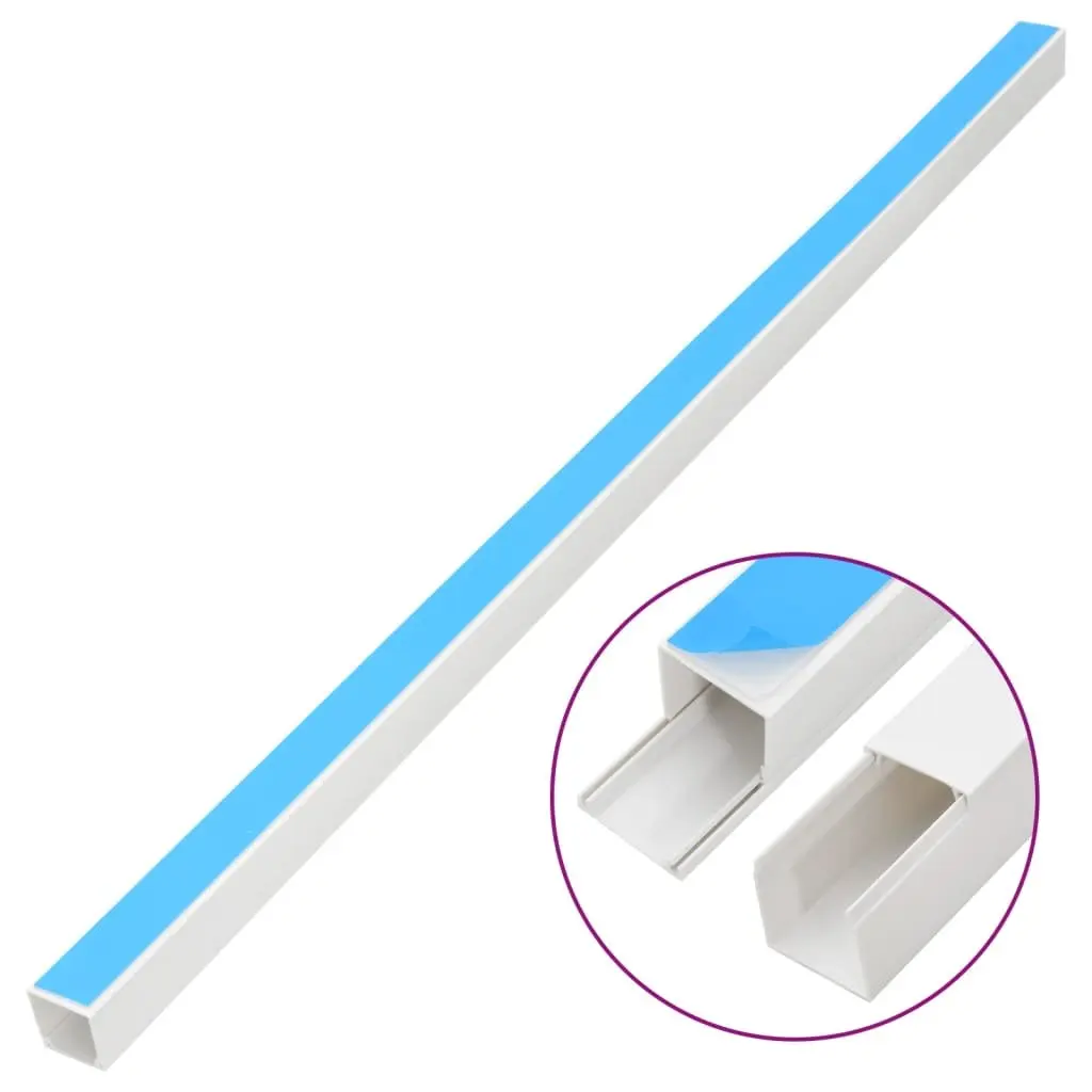Cable Trunking 30x20mm Self-Adhesive PVC White 30m Wire Management Organiser