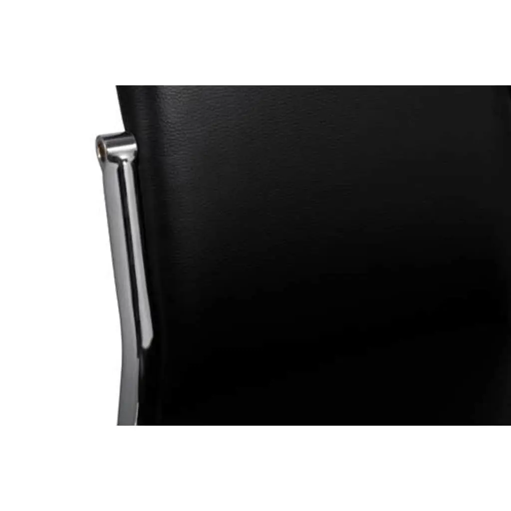 Dining Chairs 6 Piece Black Modern High Backrest Seating Set Faux Leather