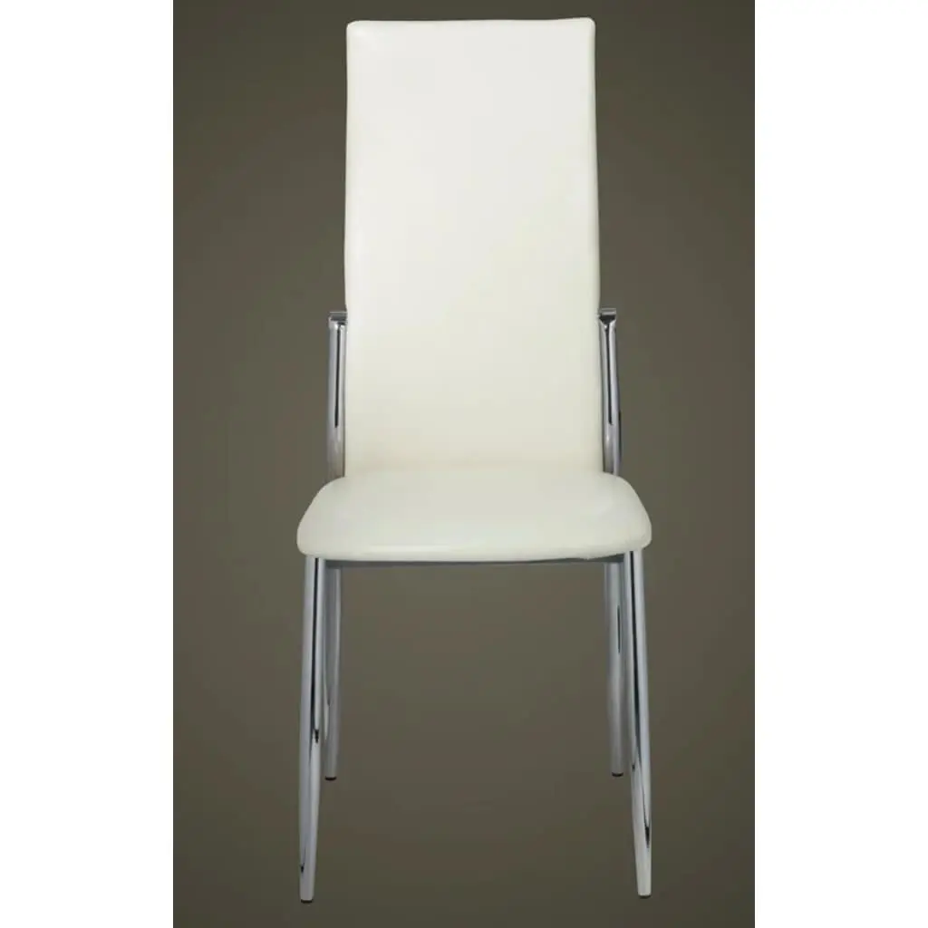 Dining Chairs Set of 6 White High Back Kitchen Room Seating Furniture