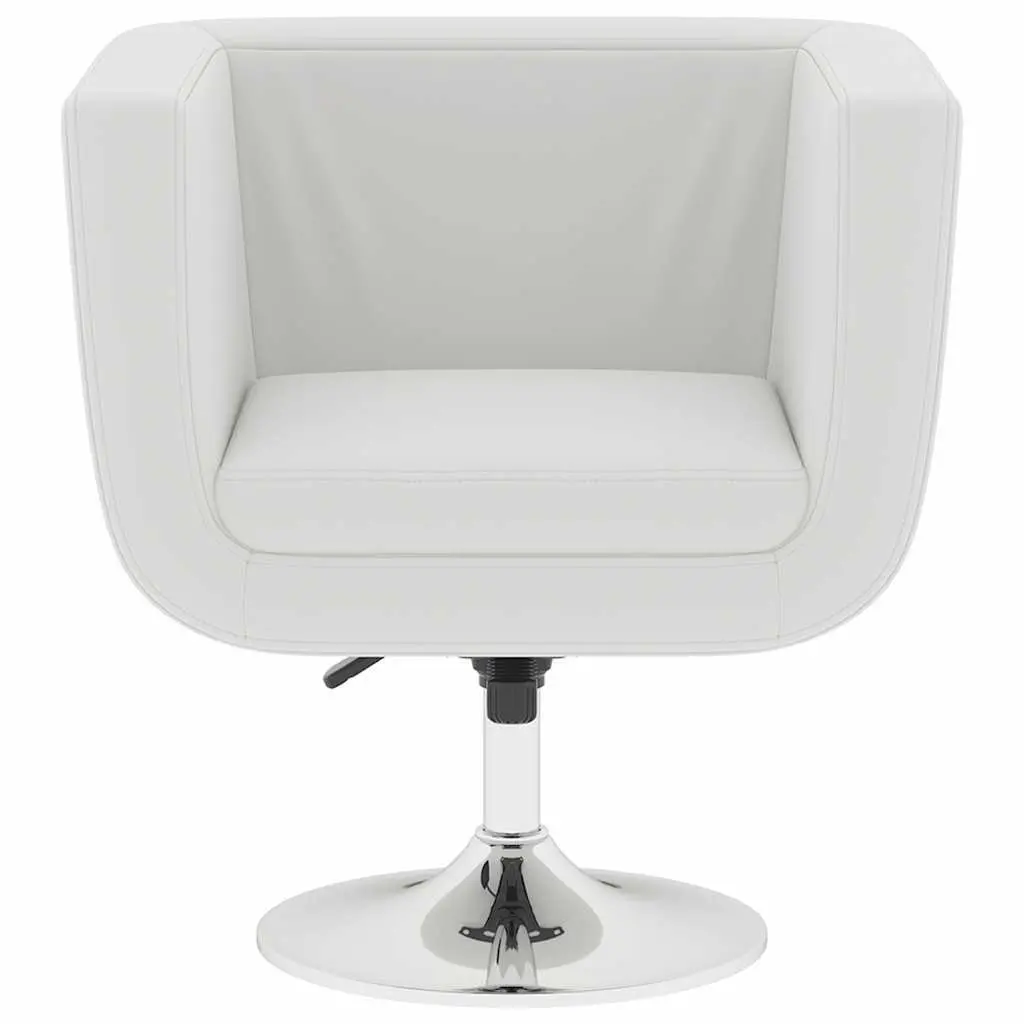 Bar Chairs 2 pcs White Height Adjustable Padded Seat Swivel Armchairs