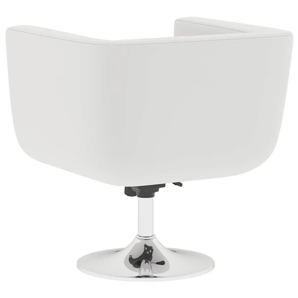 Bar Chairs 2 pcs White Height Adjustable Padded Seat Swivel Armchairs