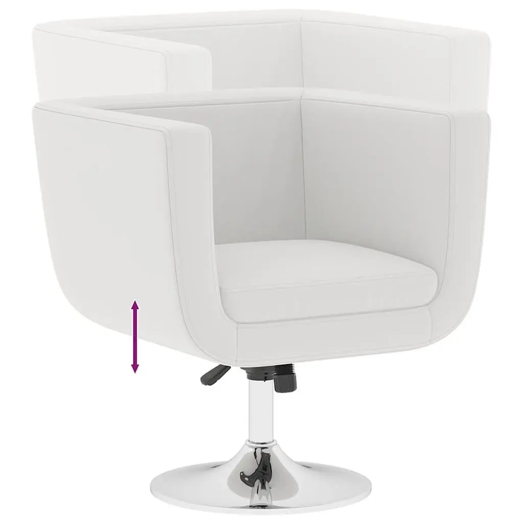 Bar Chairs 2 pcs White Height Adjustable Padded Seat Swivel Armchairs