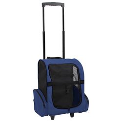 Compact Pet Trolley - Stylish Blue Multi-Function Carrier