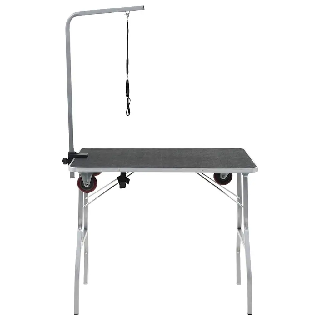 Adjustable Portable Pet Grooming Table with Non-Slip Surface and Castors