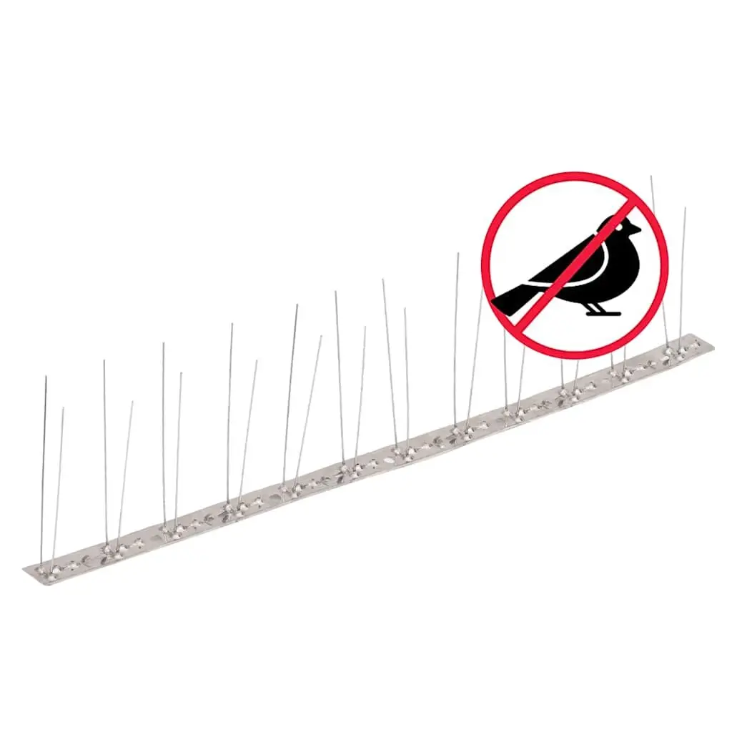 Bird Spikes Set of 6 2-Row Stainless Steel Deterrent Strips 3m