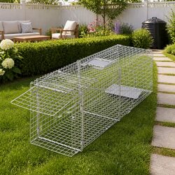 Live Trap 100cm Humane Animal Cage Single Door Wire Mesh Pet Catch Release