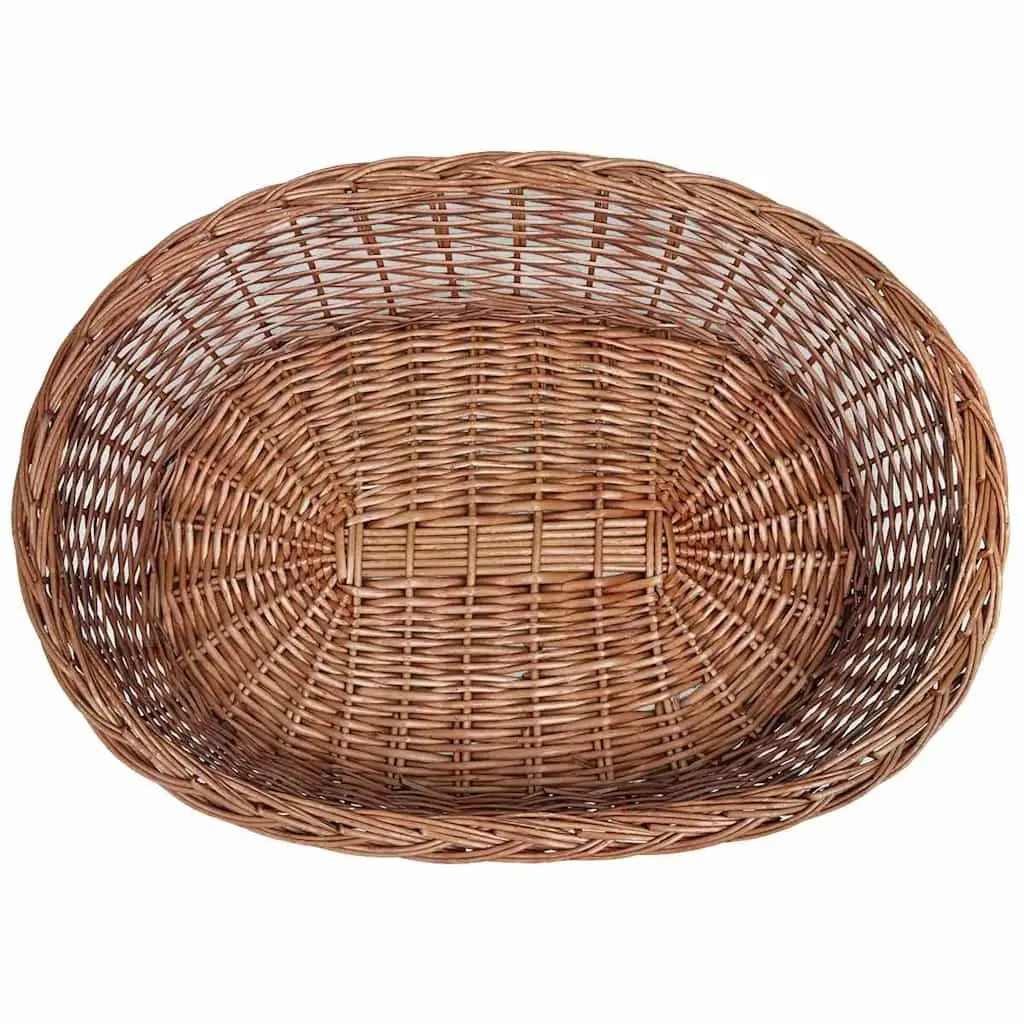 Dog Basket Pet Bed 90cm Willow Woven Brown Natural Indoor Outdoor