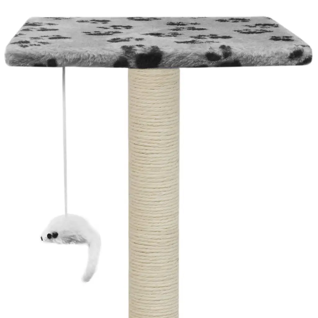 Cat Tree 95cm Grey Multi-Level Play Centre with Sisal Scratching Posts and Hideaway House