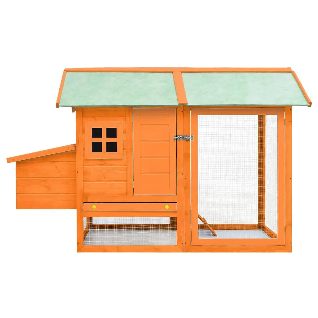 Chicken Cage Coop Hutch 170x81x110 cm Wooden Hen House with Ramp and Run