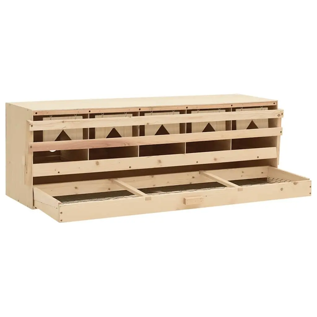 Wooden Chicken Laying Nest 5 Compartments Easy Access Egg Collection Box
