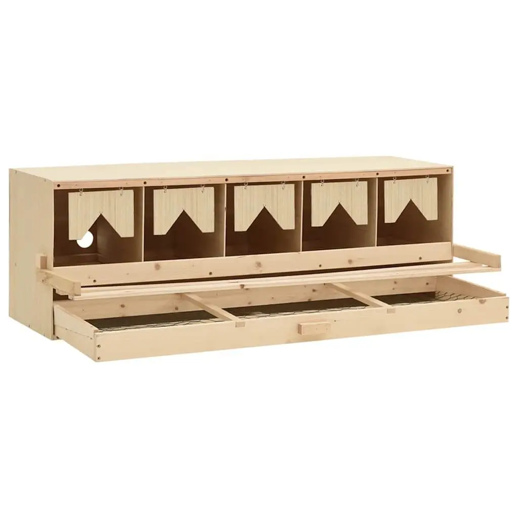 Wooden Chicken Laying Nest 5 Compartments Easy Access Egg Collection Box