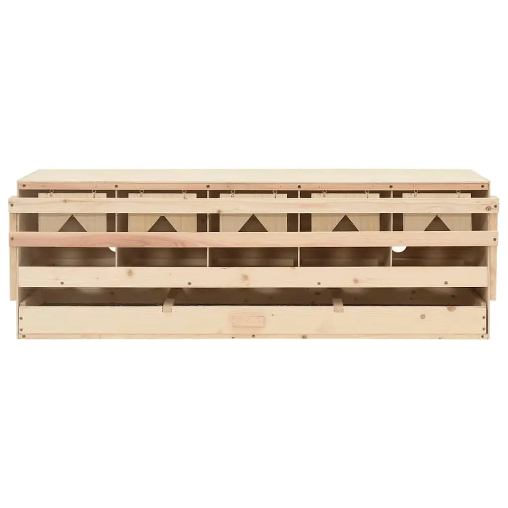 Wooden Chicken Laying Nest 5 Compartments Easy Access Egg Collection Box