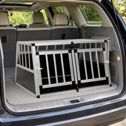 Stylish Silver Pet Travel Carrier for Your Dog