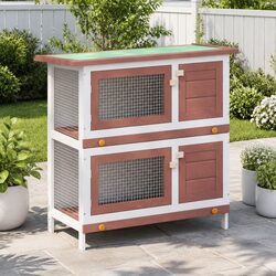 Outdoor Rabbit Hutch with Exercise Space and Monitoring