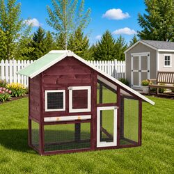 Stylish Two-Level Rabbit Hutch for Small Animals