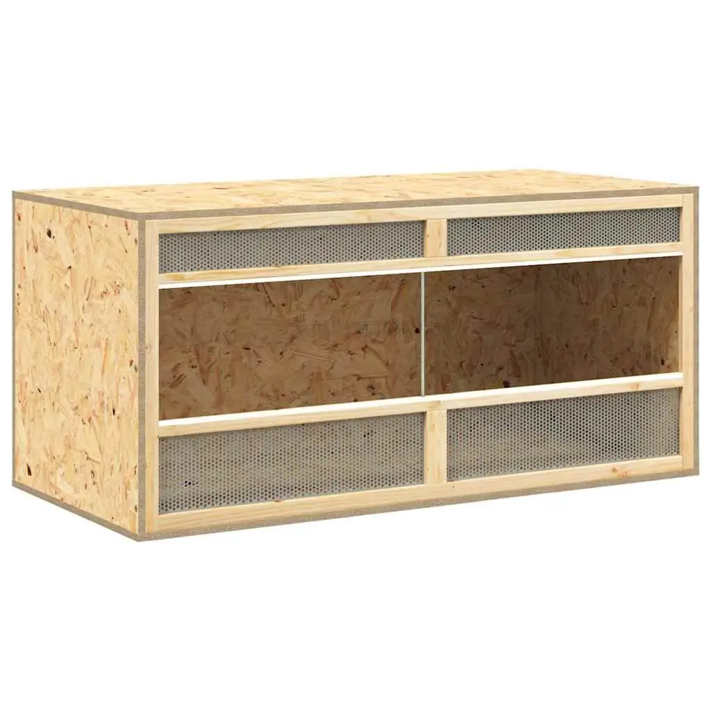 Small Animal Terrarium 100x47x47cm Engineered Wood Habitat with Glass Front and Steel Mesh Ventilation
