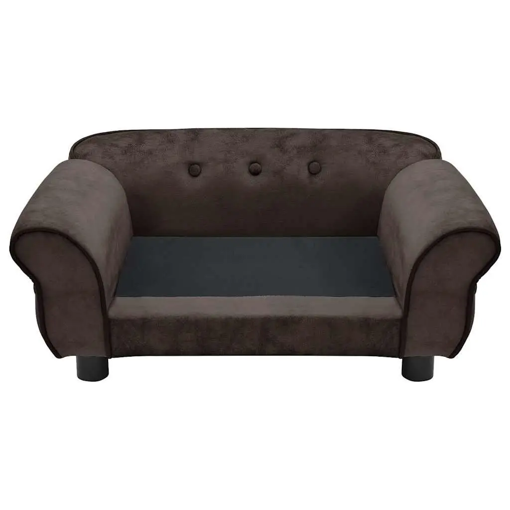 Dog Sofa Bed Brown Plush Cushion for Small Animals Cats Dogs