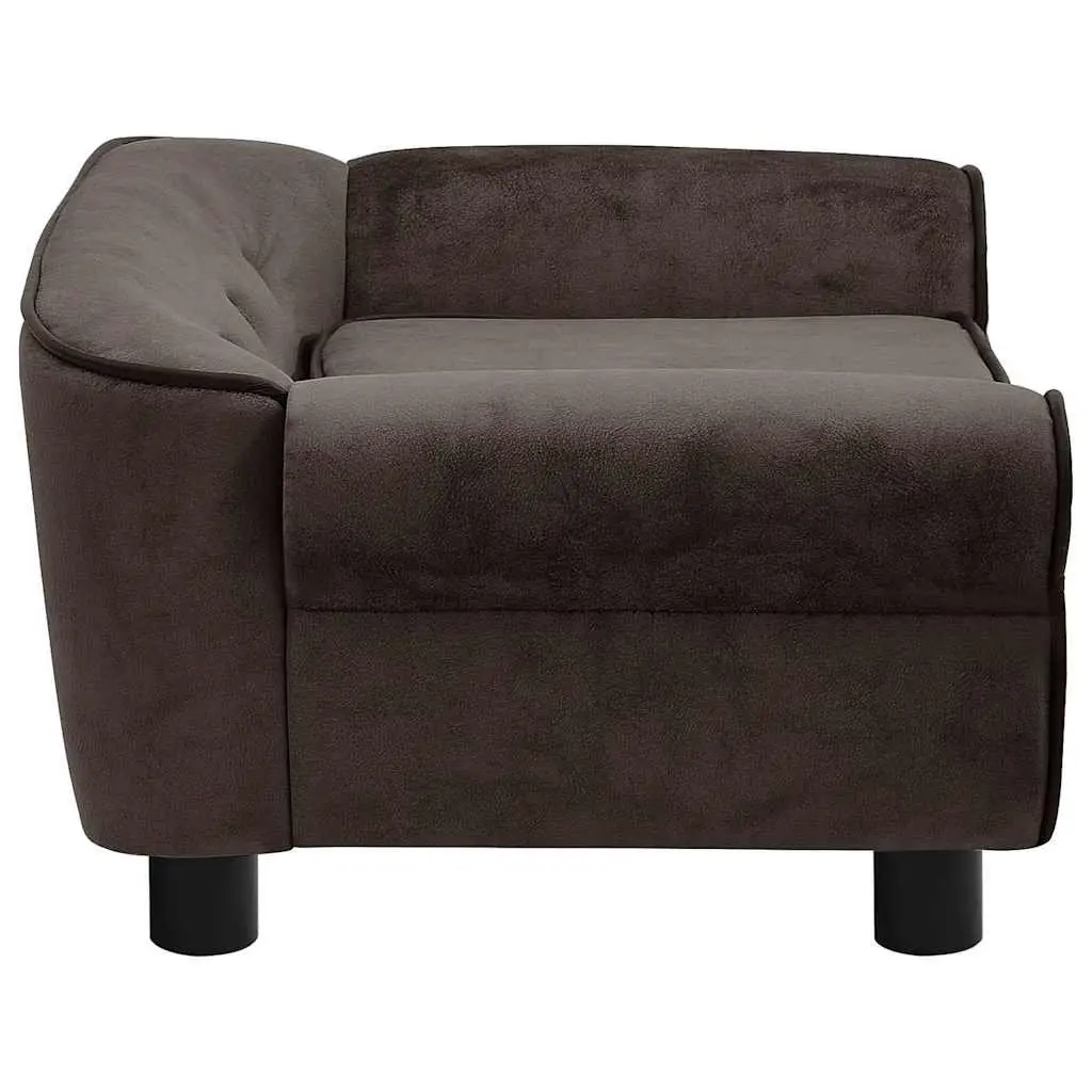 Dog Sofa Bed Brown Plush Cushion for Small Animals Cats Dogs