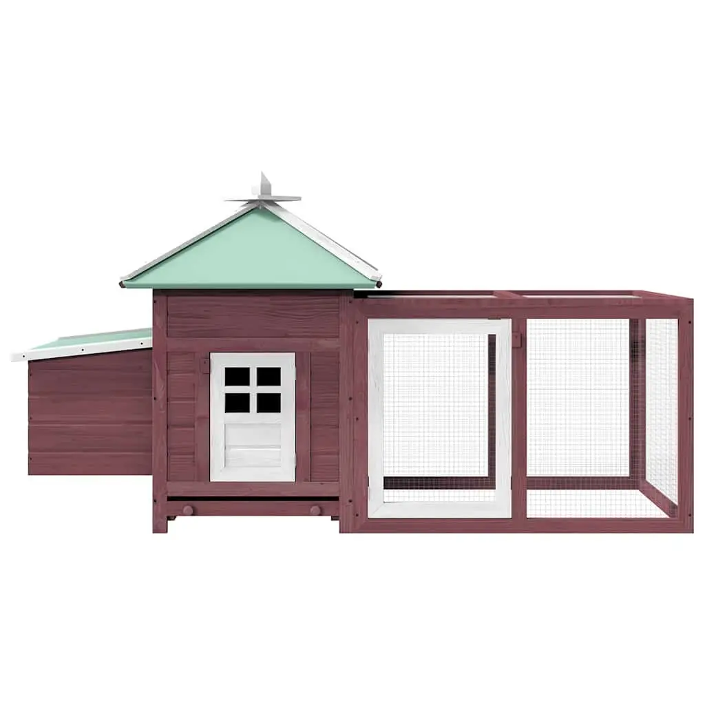 Chicken Coop Large Solid Fir Wood with Nest Box and Spacious Run for Poultry