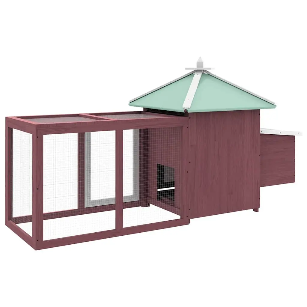 Chicken Coop Large Solid Fir Wood with Nest Box and Spacious Run for Poultry