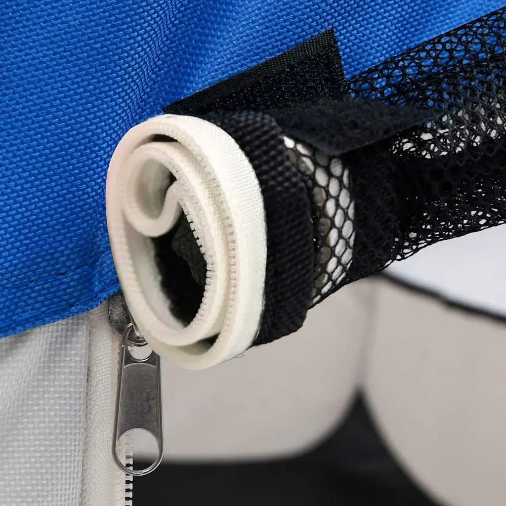 Foldable Dog Playpen with Carrying Bag Blue 90x90x58cm Portable Pet Run Cage