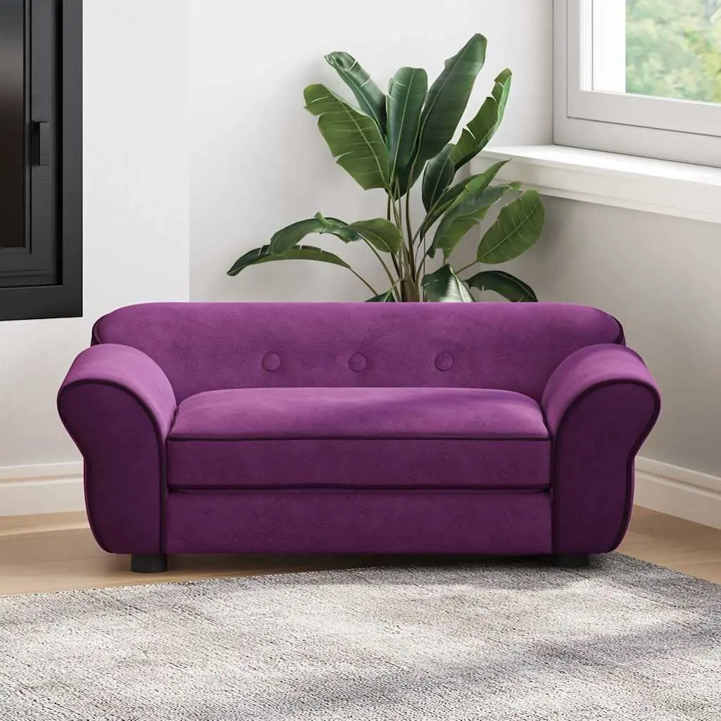 Dog Sofa Pet Bed Plush Cushion Wooden Frame for Small Dogs Cats